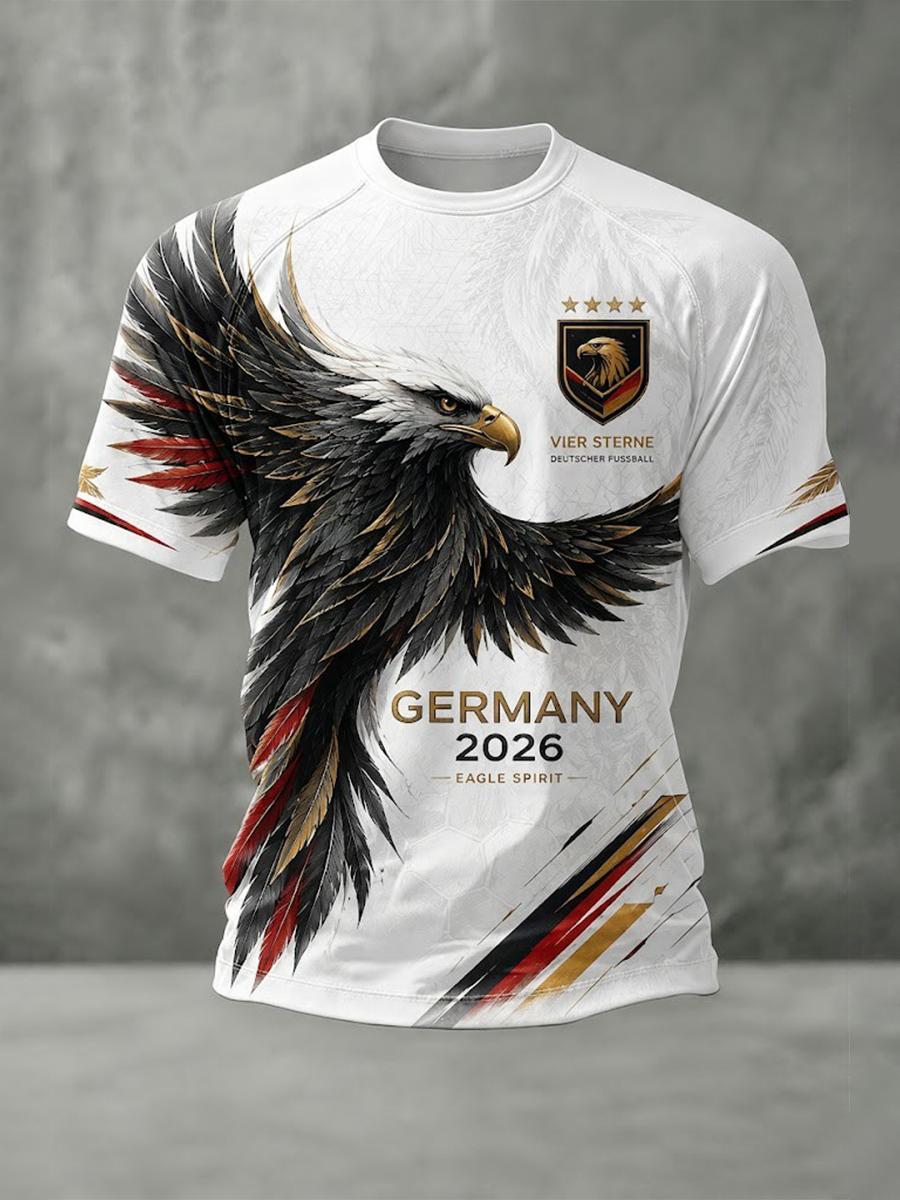 Herren-Fußball-T-Shirt mit Deutschland-Druck