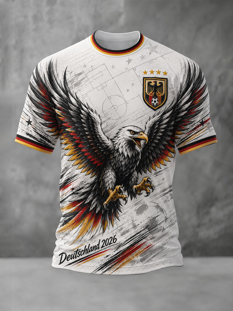 Herren-Fußball-T-Shirt mit Deutschland-Druck