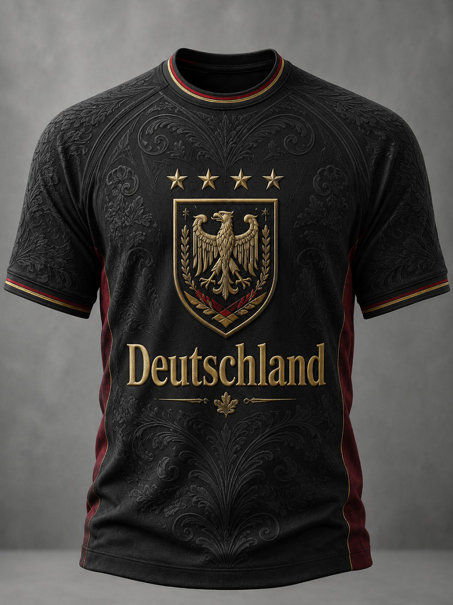 Herren-Fußball-T-Shirt mit Deutschland-Druck