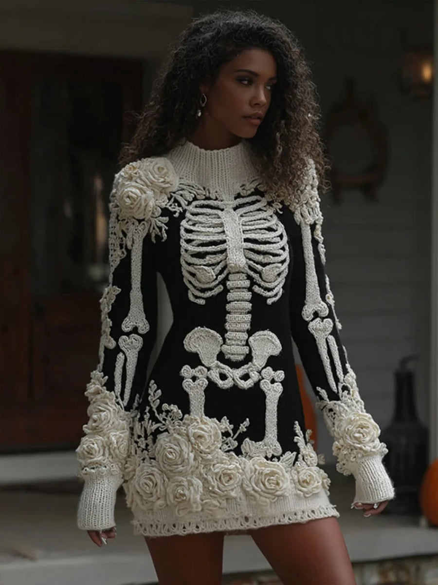 Women's Halloween simulation long bodycon sweater