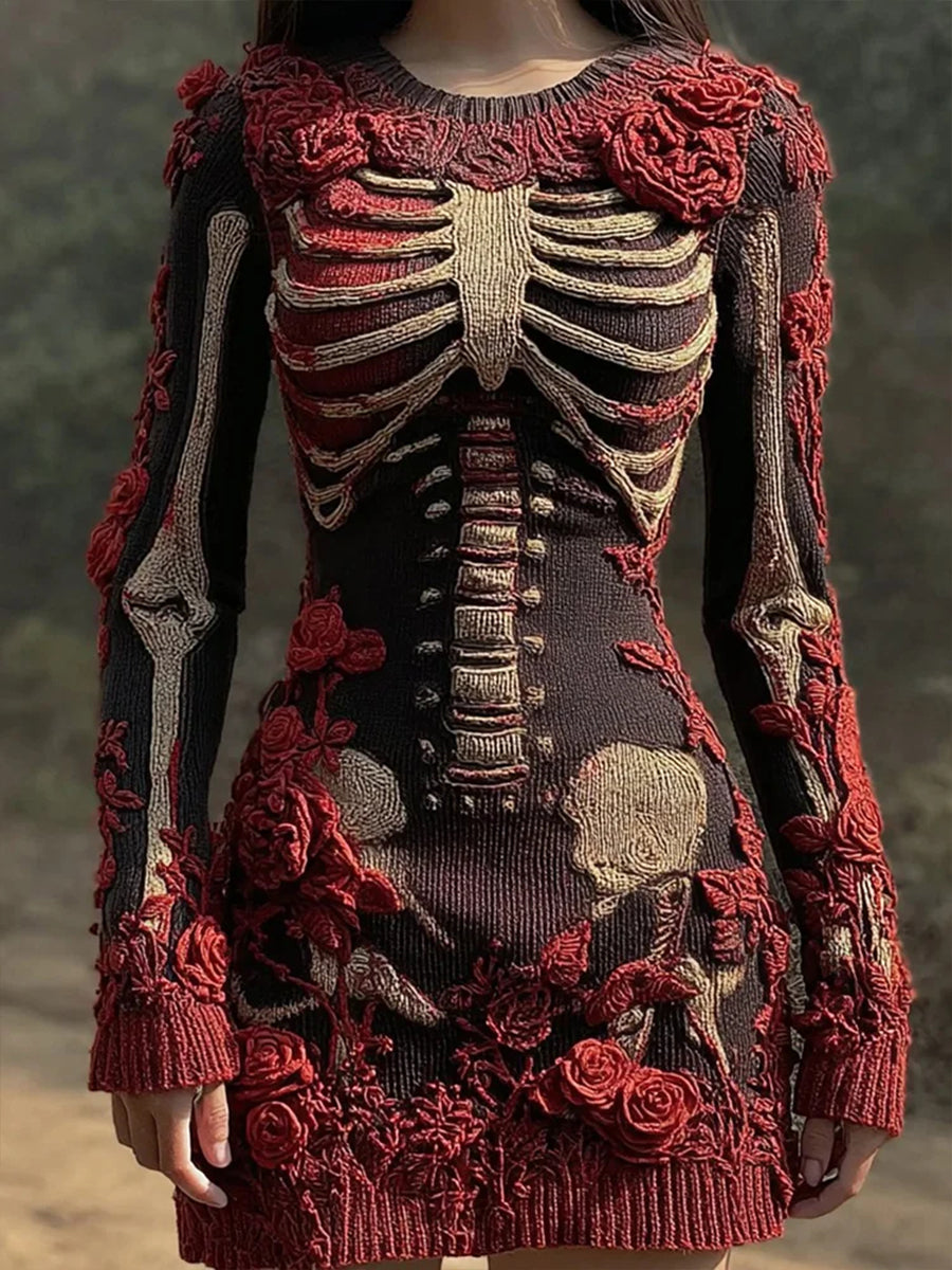 Women's Halloween simulation long bodycon sweater