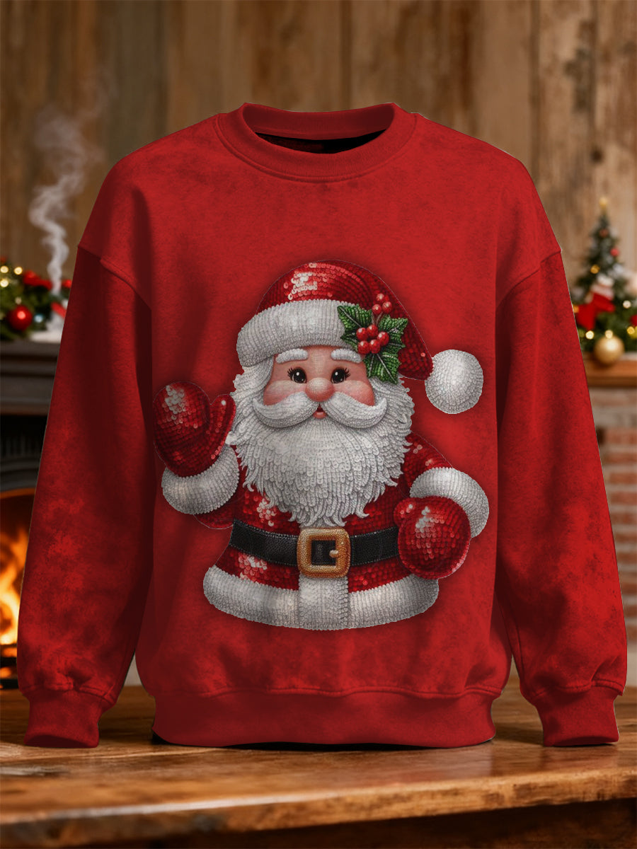 Santa Claus Print Casual Sweatshirt