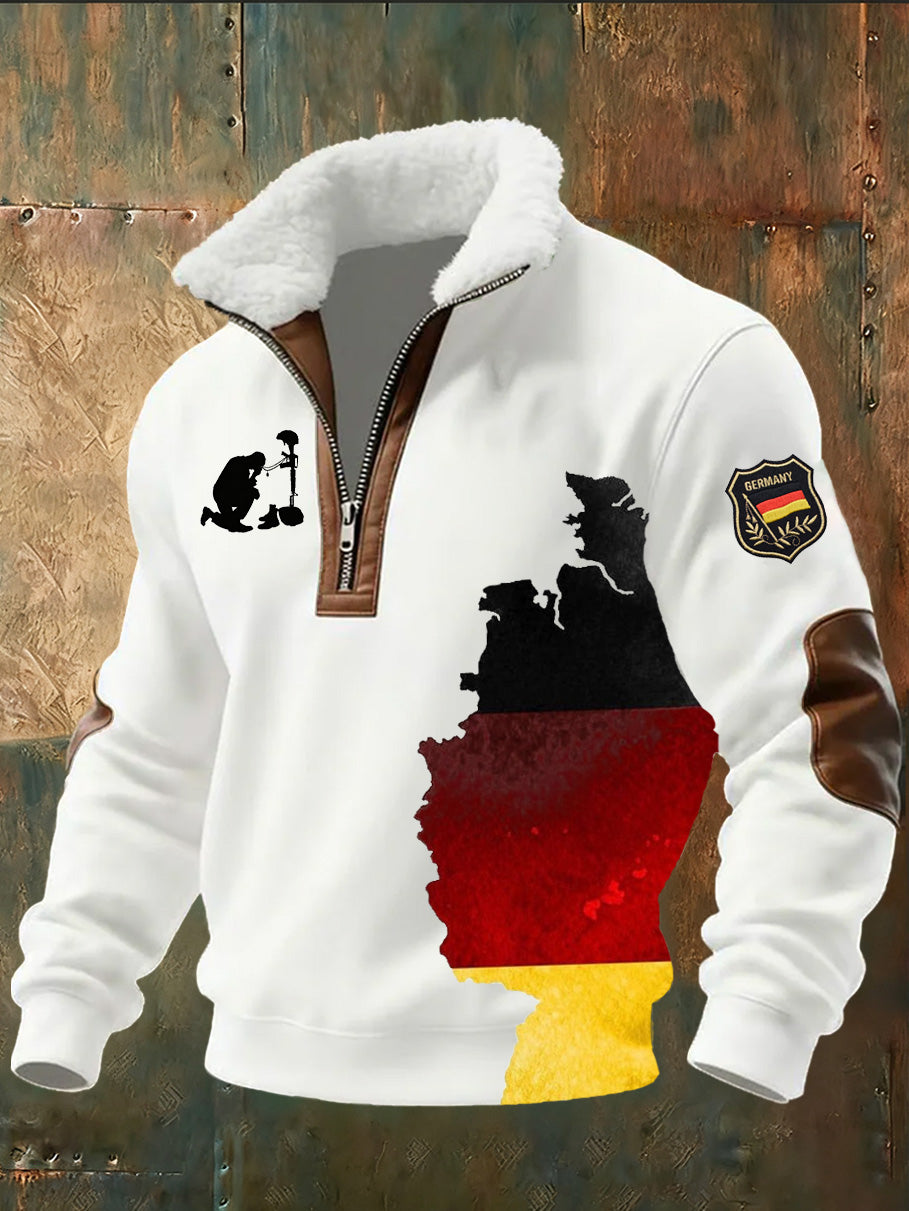 Herren-Sweatshirt mit deutschem Druck lässig