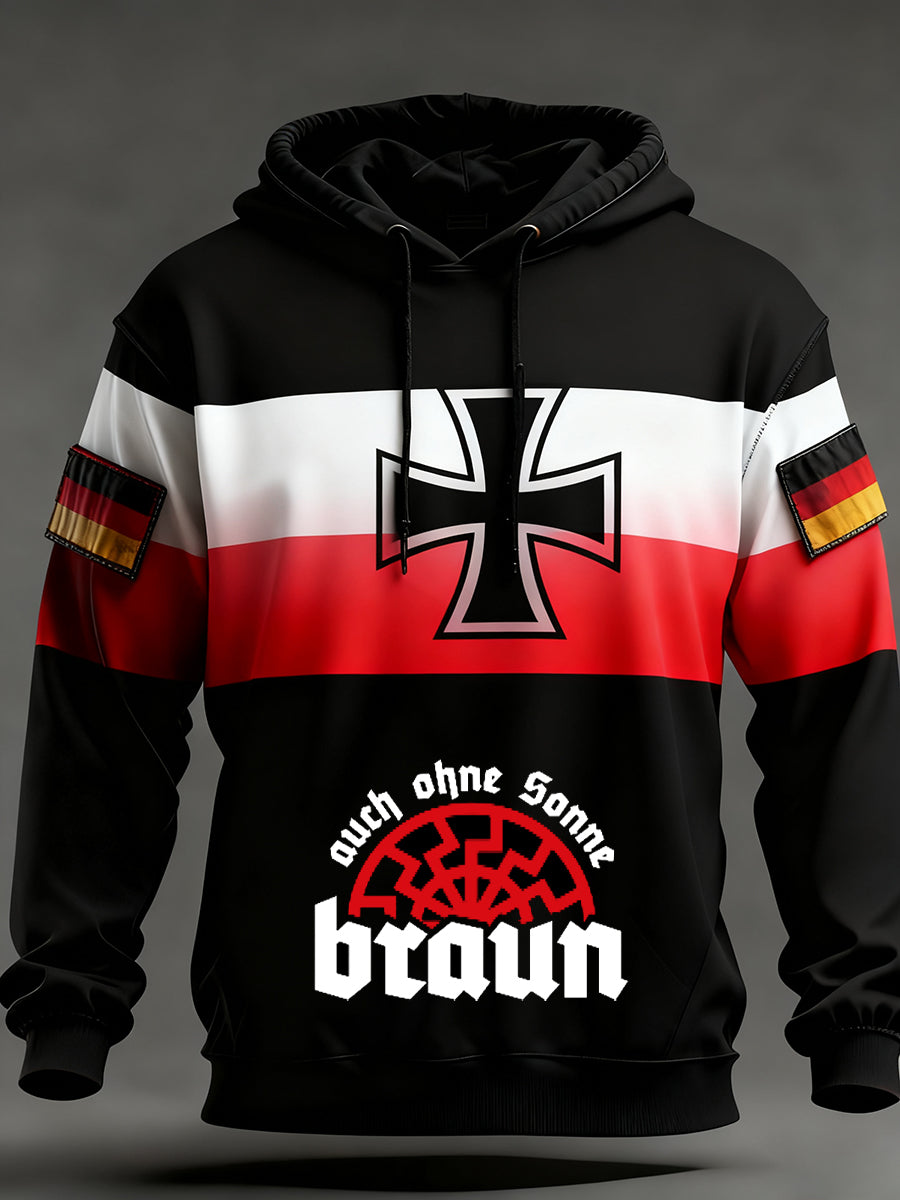 Herren Vintage Deutsche Flagge Kunstdruck Hoodie