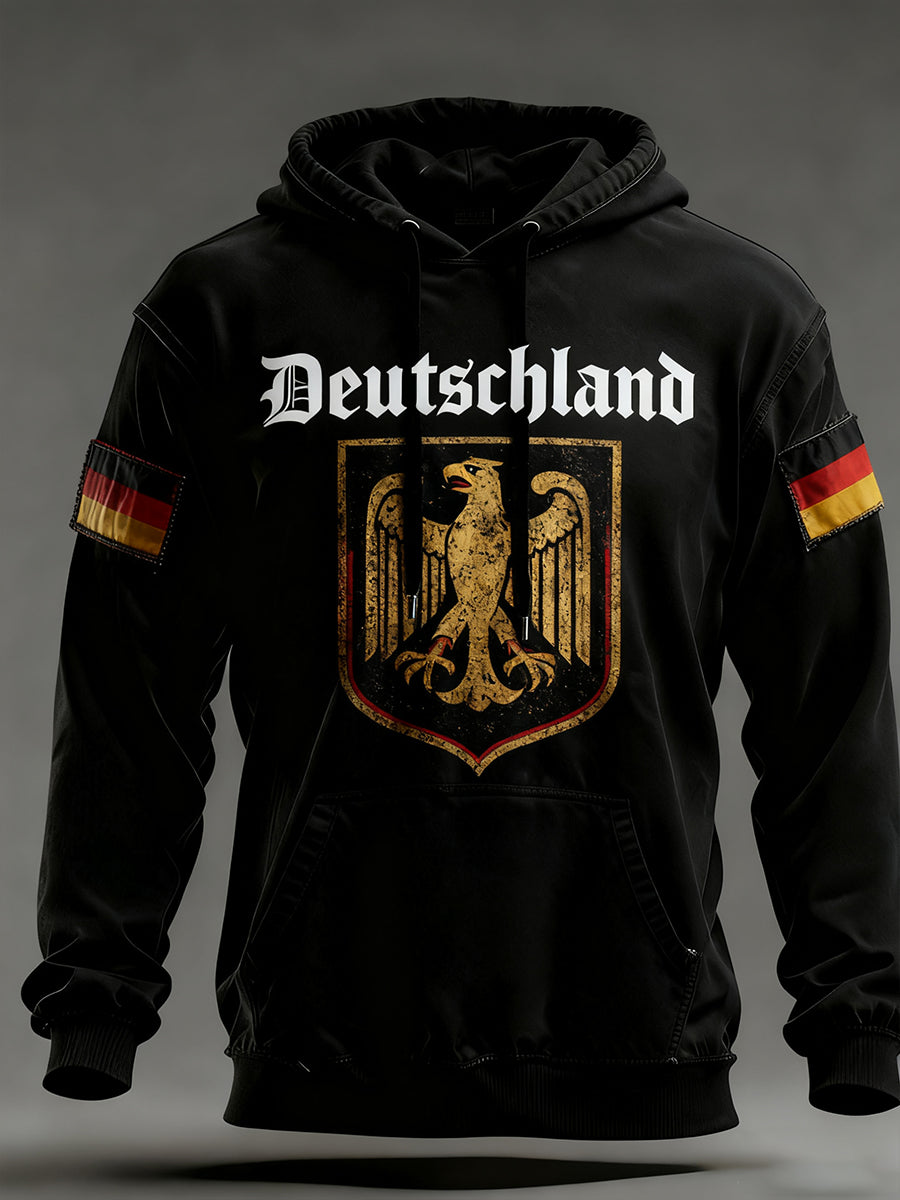 Herren Vintage Deutsche Flagge Kunstdruck Hoodie