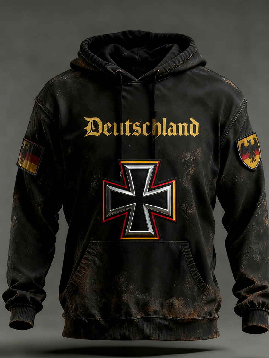 Herren Vintage Deutsche Flagge Kunstdruck Hoodie