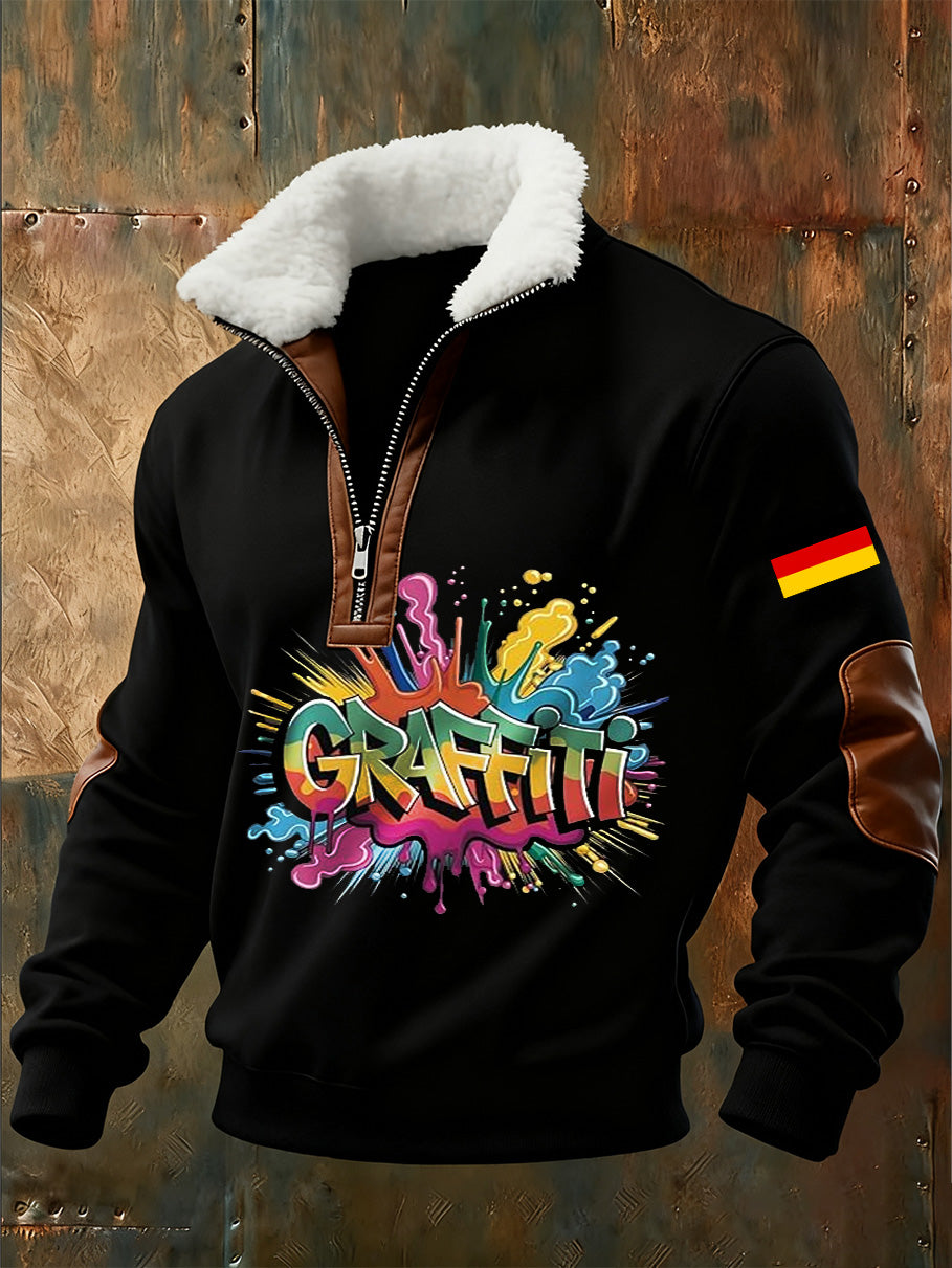 Herren-Sweatshirt mit deutschem Vintage-Kunstdruck