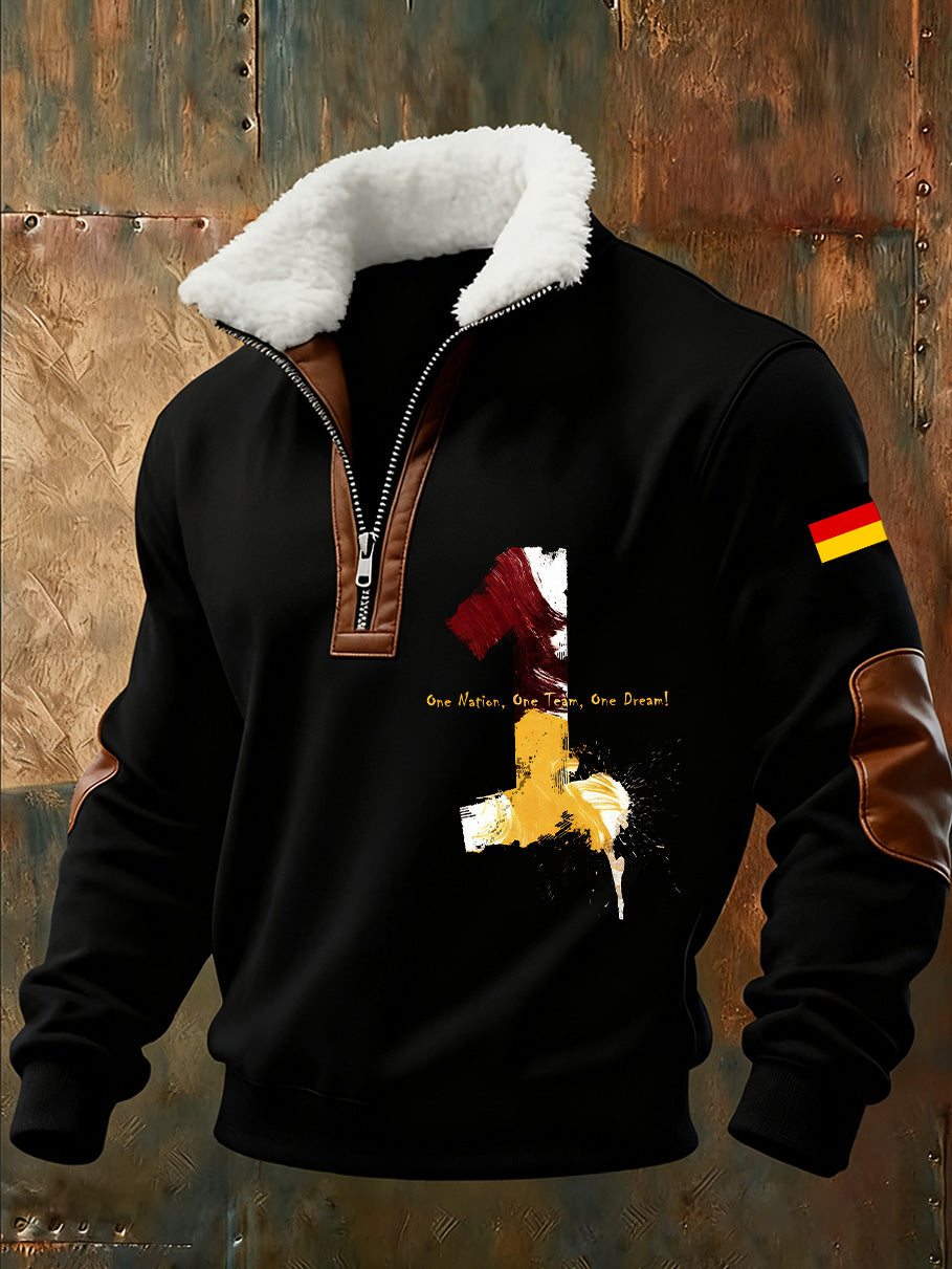 Herren-Sweatshirt mit deutschem Vintage-Kunstdruck