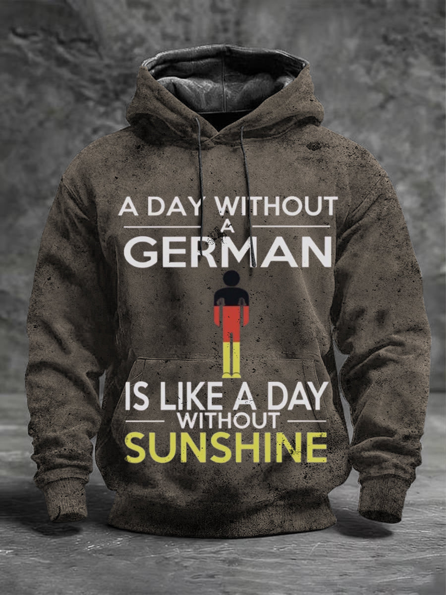 Herren Brown "Ein Tag ohne einen deutschen" Print Hoodie