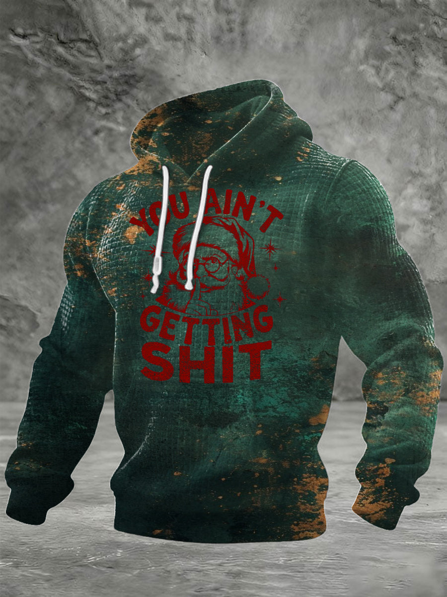 Herren grün "Du wirst nicht Scheiße" Santa Print Hoodie