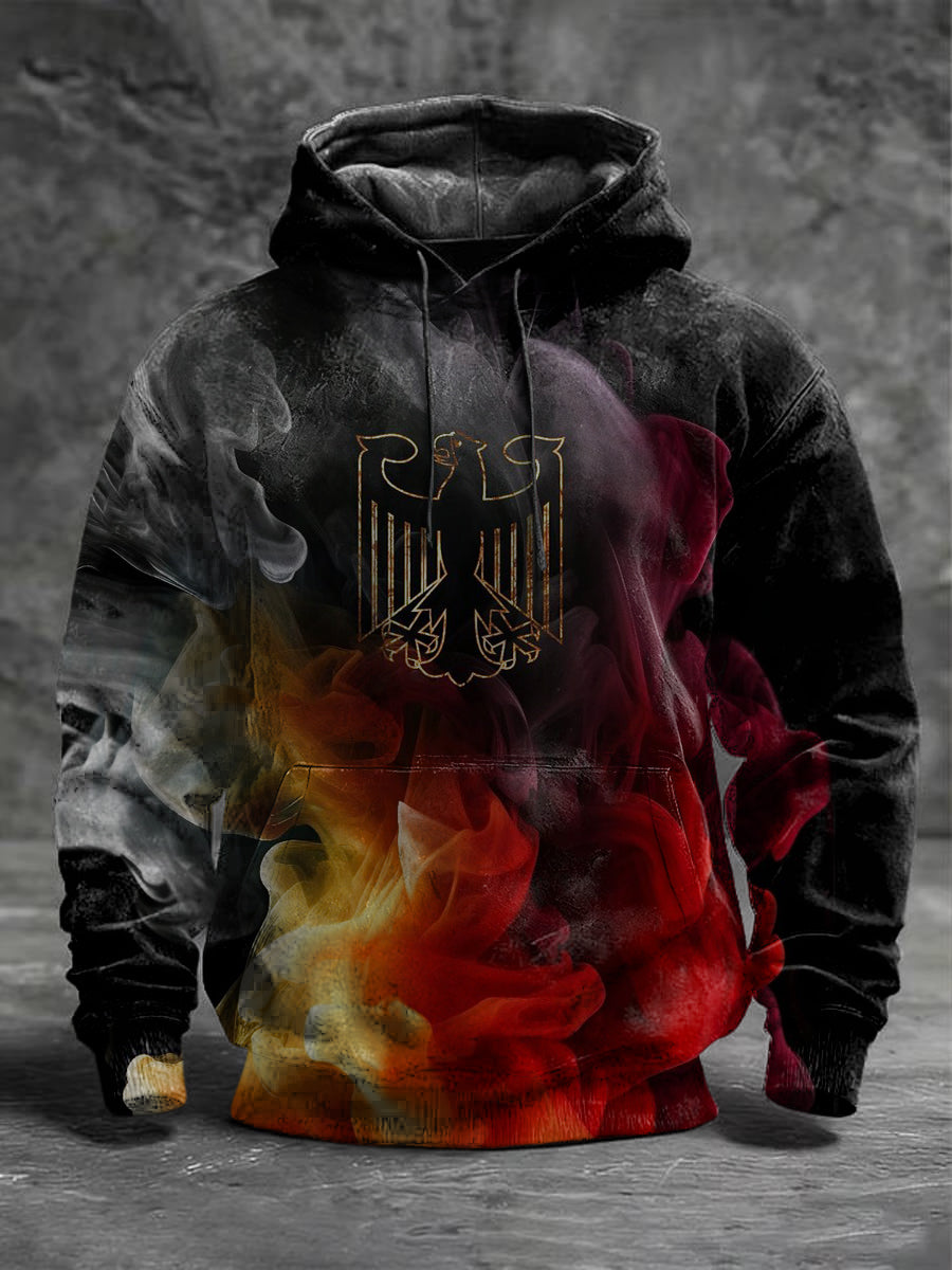Männer Deutschland Adler Smoke Print Hoodie