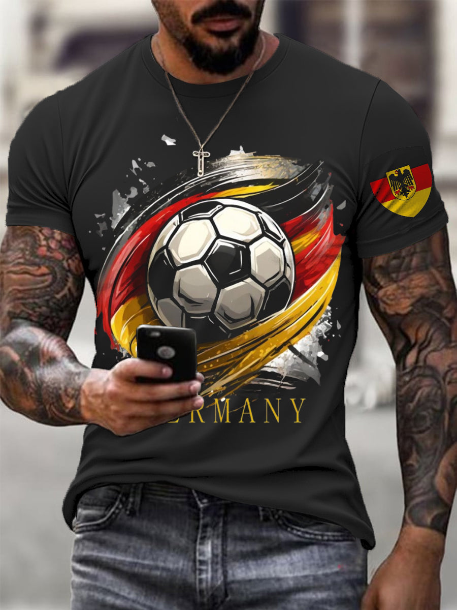 Männer dynamischer Deutschland Fußball-Druck T-Shirt