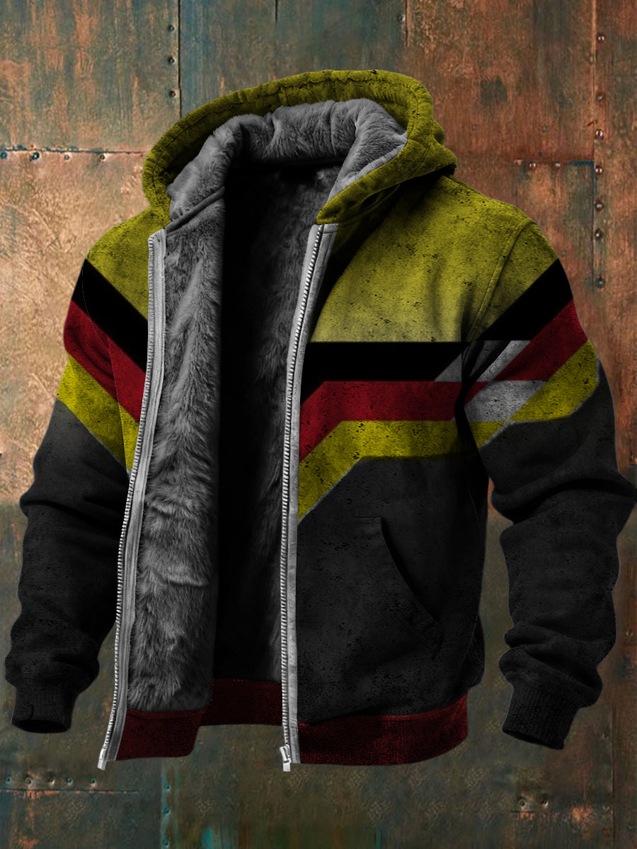 Fleece-Gelitterte Jacke mit Stil für Männer mit Deutschland-Flagge