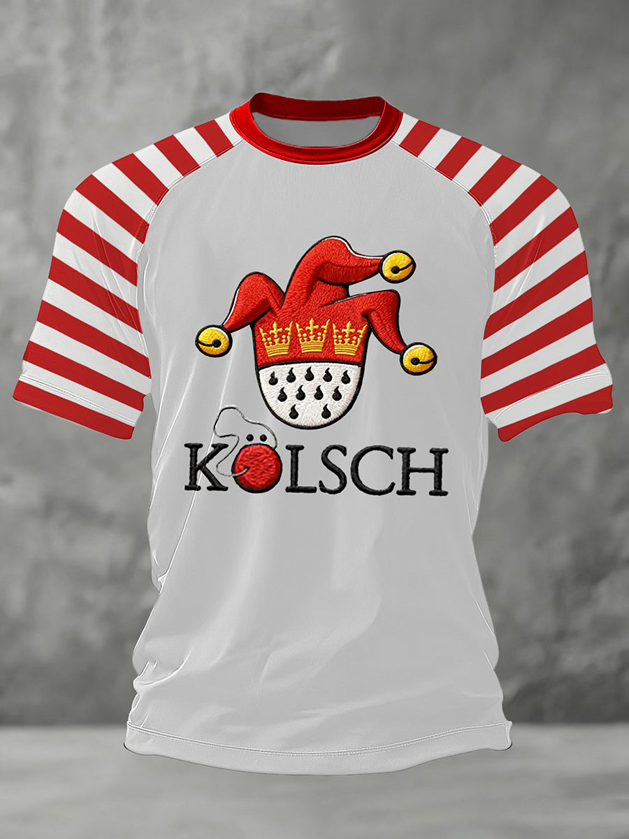 Bedrucktes Kurzarm-T-Shirt für Herren Kölner Karneval
