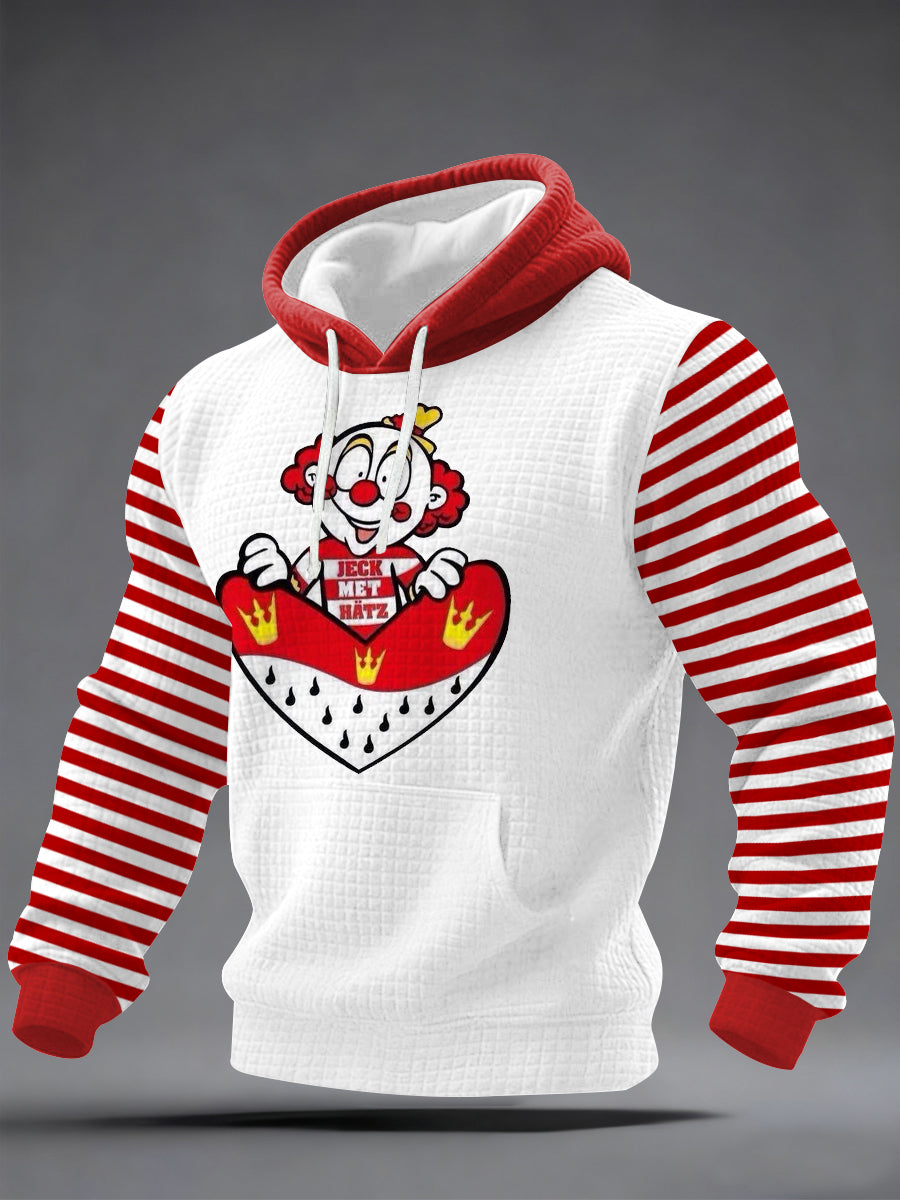 Cologne Carnival Clown Print für Herren lässig kariert Hoodie