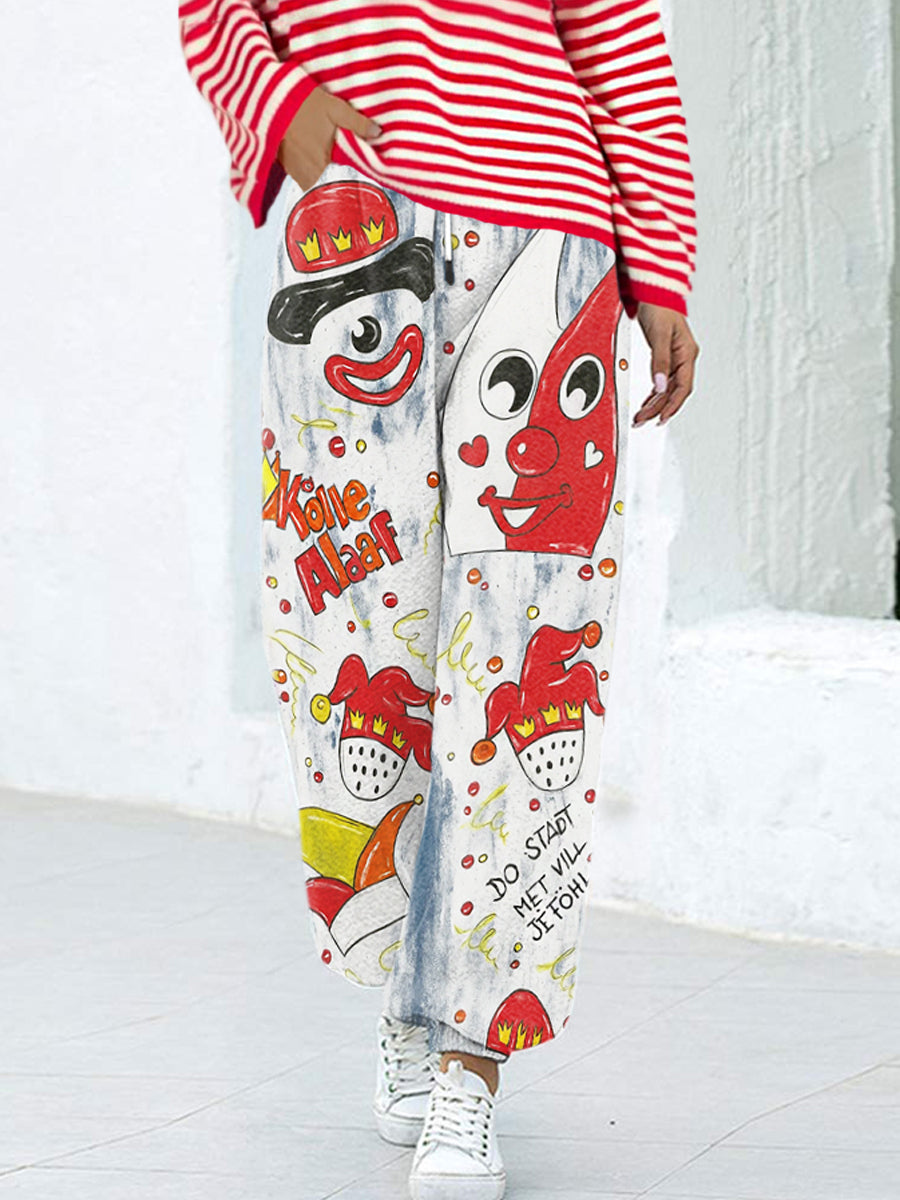 Damen Kölle Alaaf Kölner Karneval bedruckte Freizeit hose