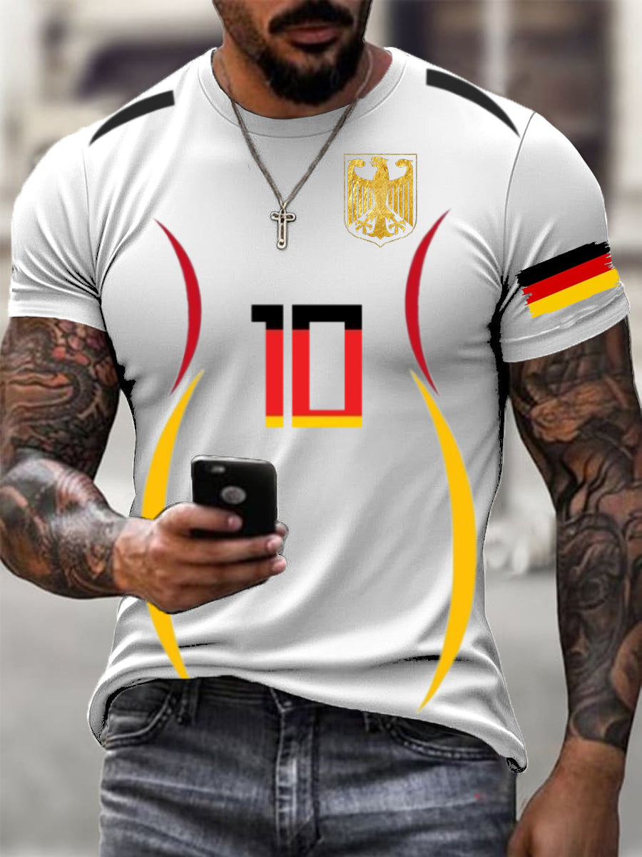Männer dynamisches Deutschland Adler Nummer 10 Druck T-Shirt