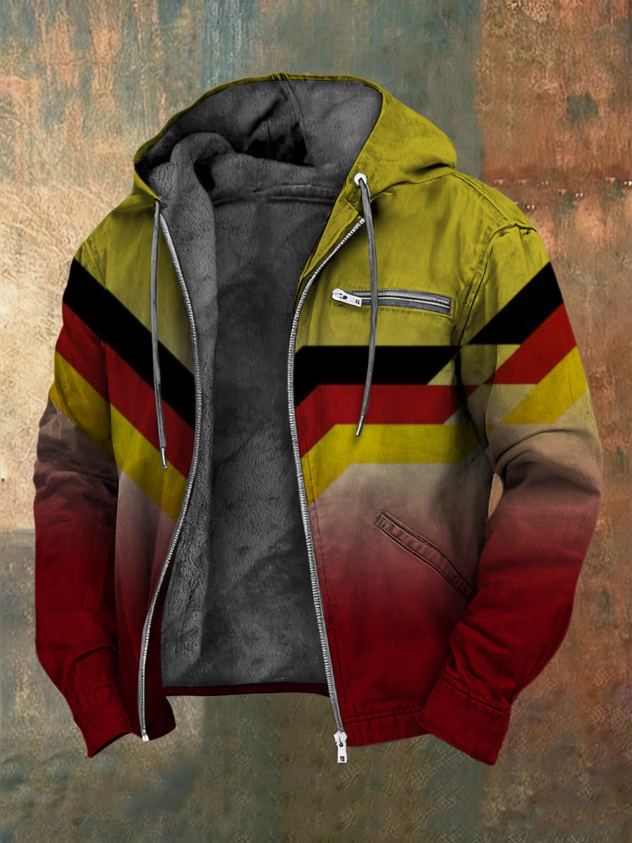 Herren Geometrische Deutschland Flagge Print Kapuzen jacke