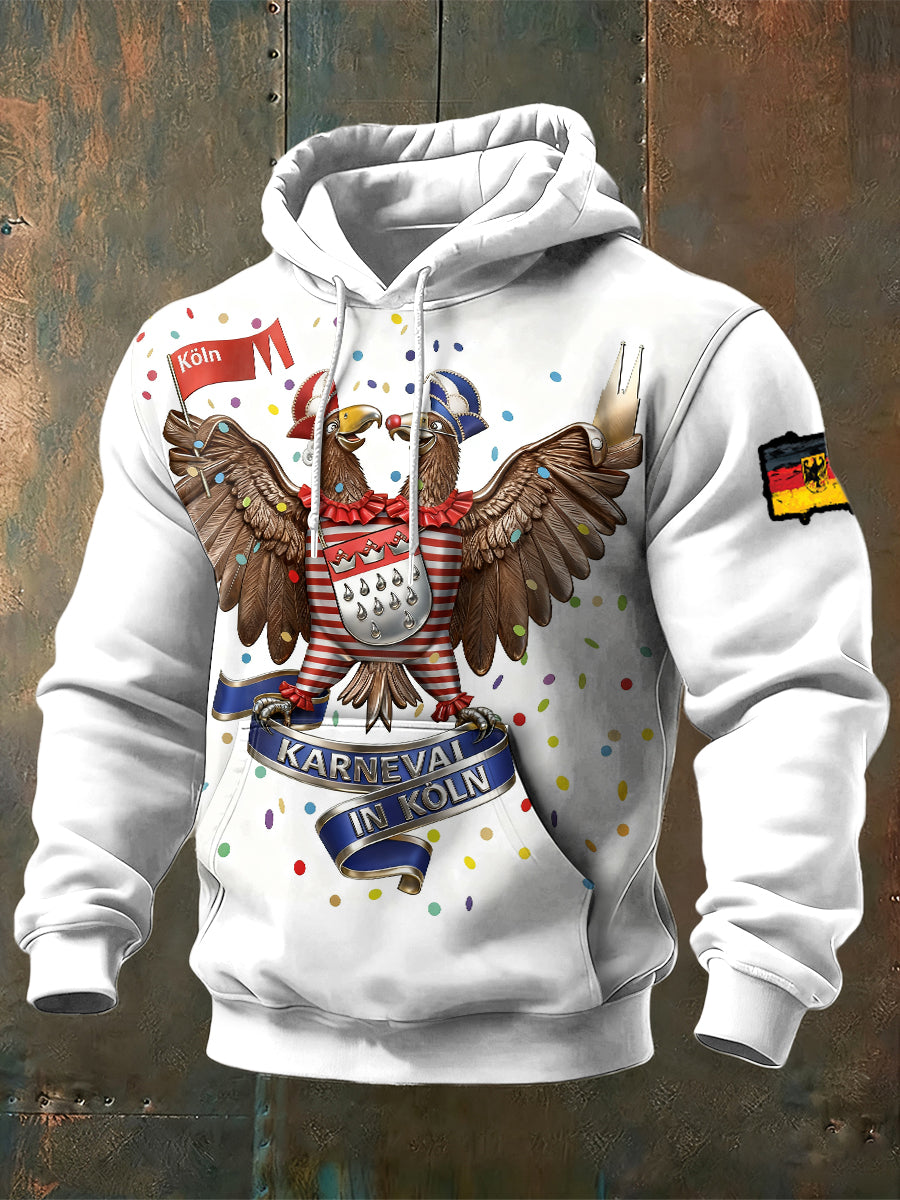 Weißes Sweatshirt mit Kölner Karnevals druck für Herren