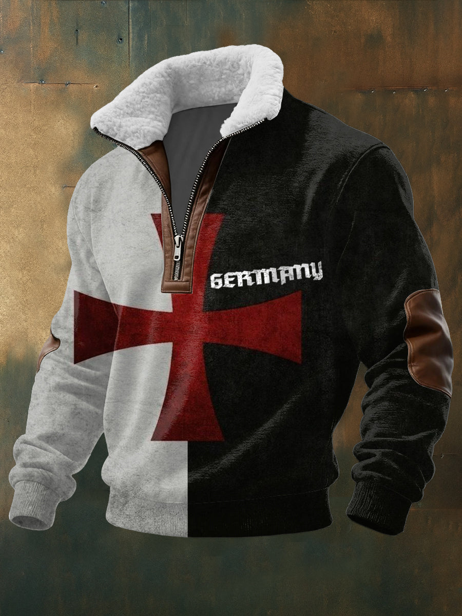 Herren Eisernes Kreuz Armee & Deutschland Kragen Hoodie