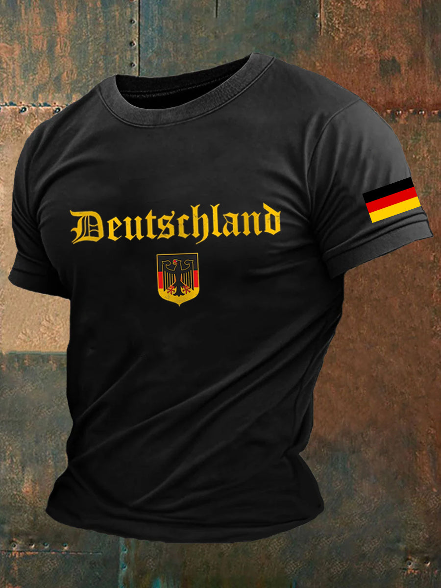Herren Lässiges T-Shirt mit Rundhals ausschnitt, kurz ärmel iges T-Shirt
