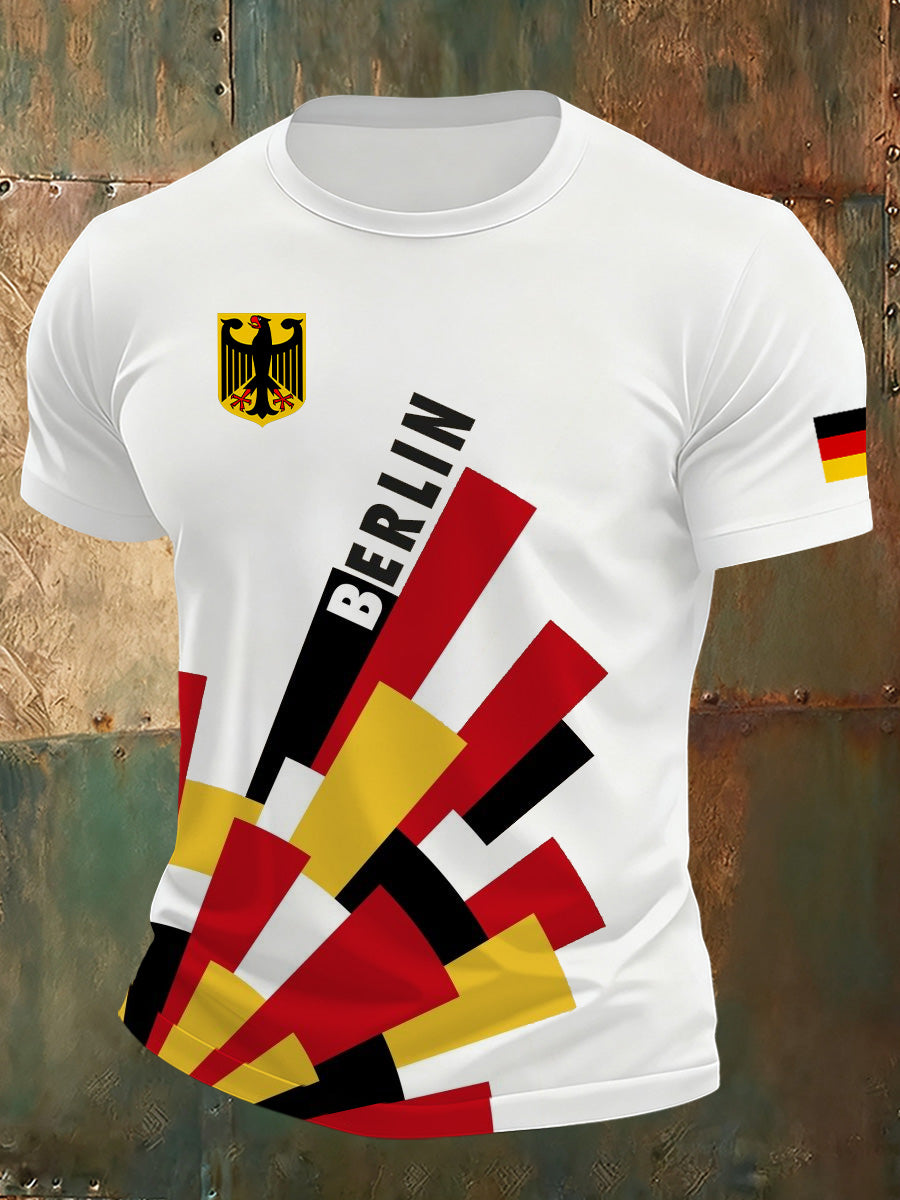 Männer deutsches Kunstdruck bequemes T-Shirt