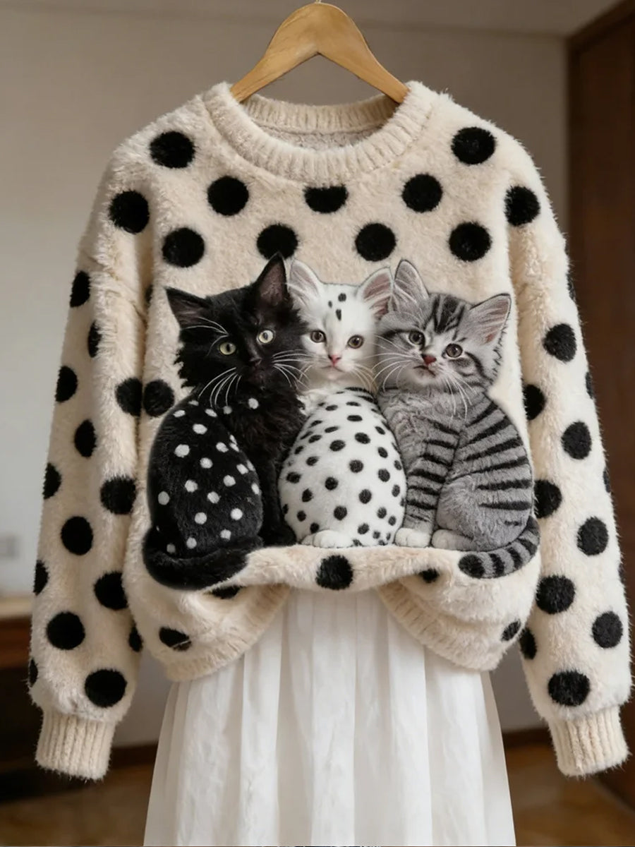 Damen Retro Tier kunst druck Komfortables Flanell oberteil