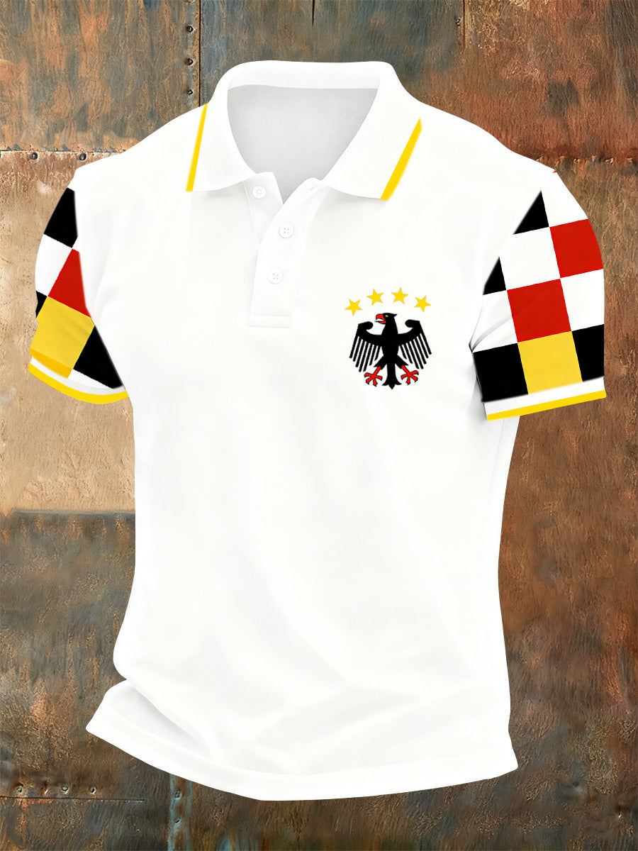 Herren 2026 FIFA WM Deutschland Unterstützung Bedrucktes Polo-Shirt