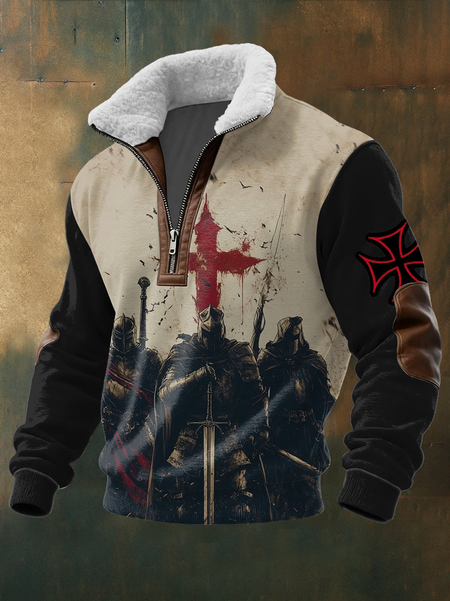 Herren Deutscher Beige Eiserner Kreuz Soldat Hoodie