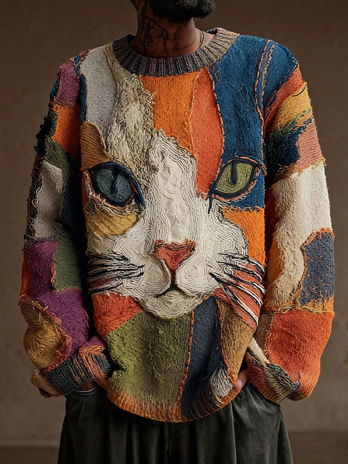 Herren Katzen kunst Vintage Tops