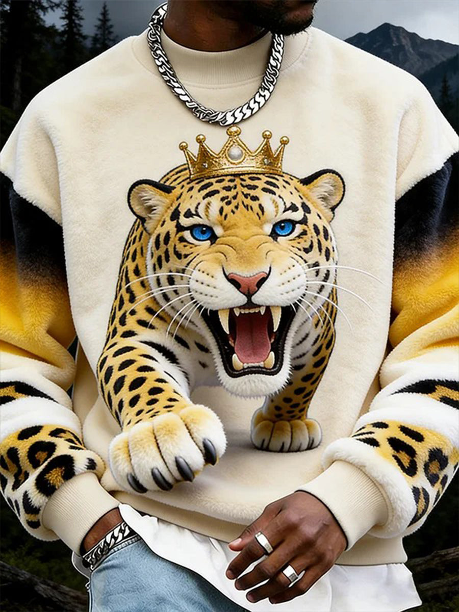 Herren Tiere Kunst Flanell Casual Sweatshirt