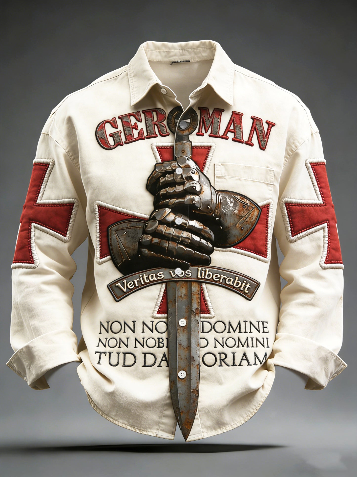 Herren Herren-Hemd mit Patchwork druck