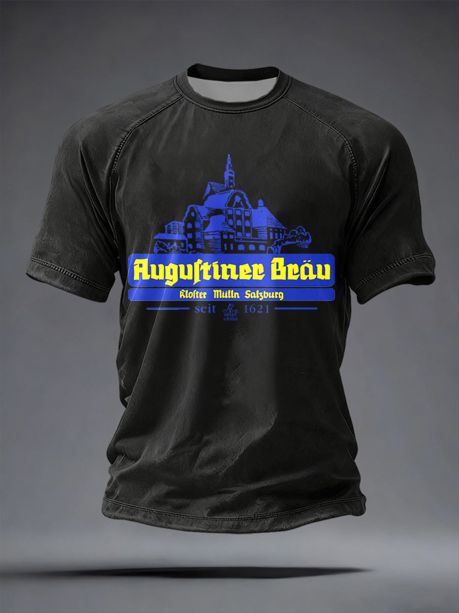 Herren-Bierliebhaber-München-Oktoberfest-Print-T-Shirt