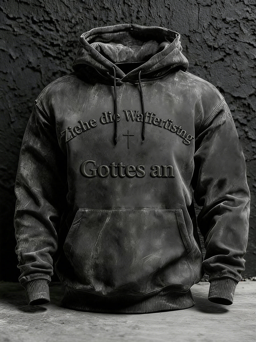 Herren Faith Print Übergroßer Schulter-Hoodie mit Tasche
