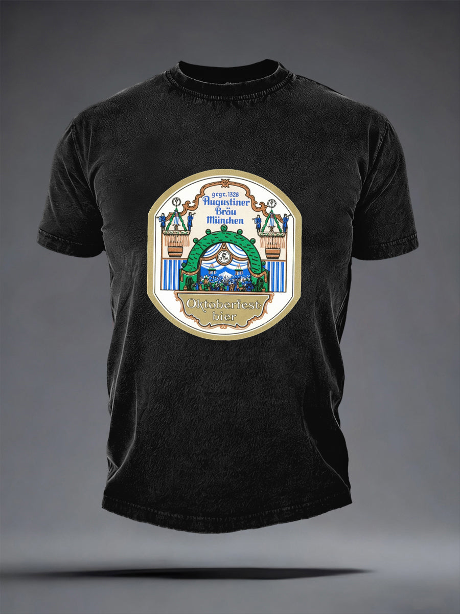 Herren-Bierliebhaber-München-Oktoberfest-Print-T-Shirt