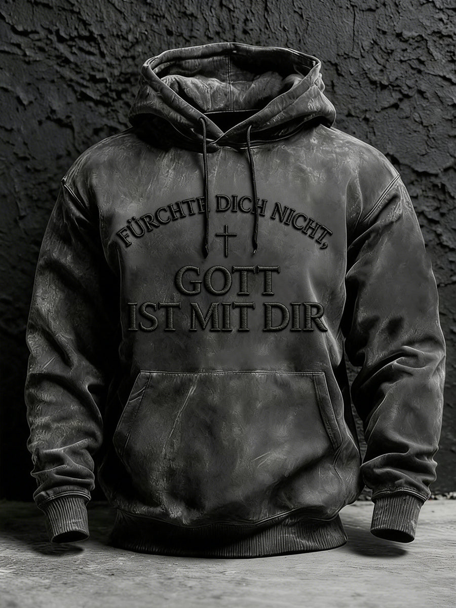 Herren Faith Print Übergroßer Schulter-Hoodie mit Tasche