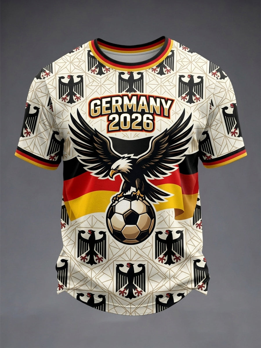 Herren Deutschland Fußballfan Kurzarm-T-Shirt