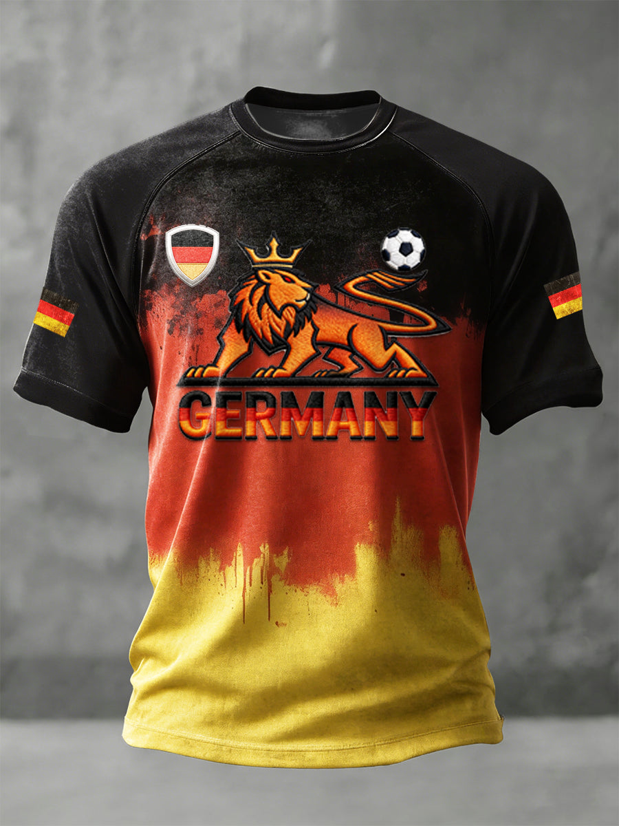 Herren-Flag-Football-T-Shirt mit deutscher Flagge, Drop-Shoulder-Schnitt