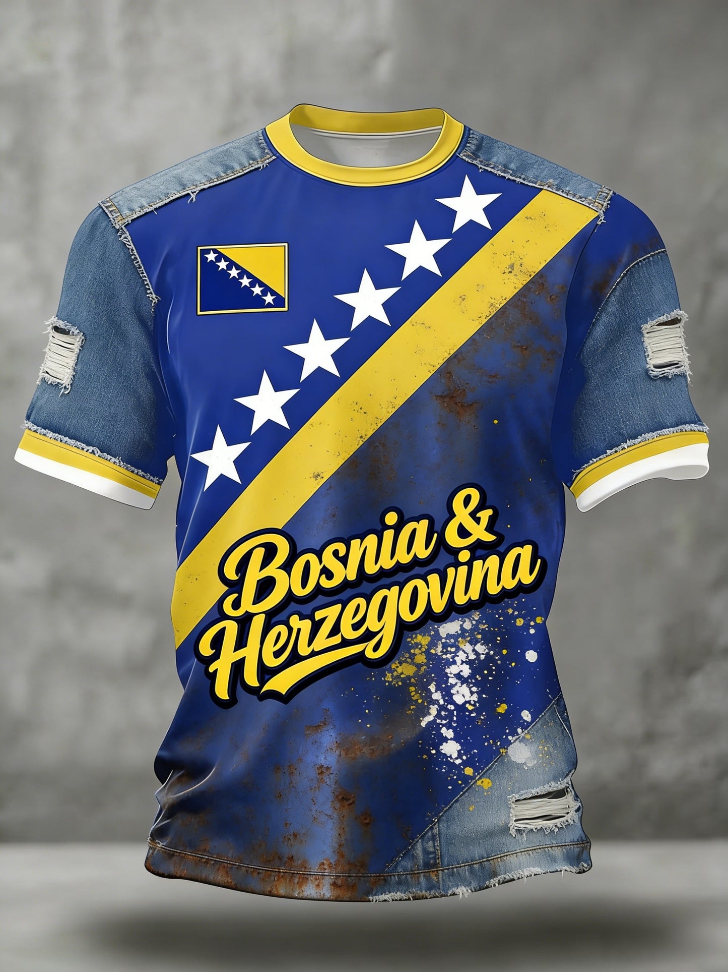Herren Bosno ZMAJEVI Fußballfan-Print-T-Shirt