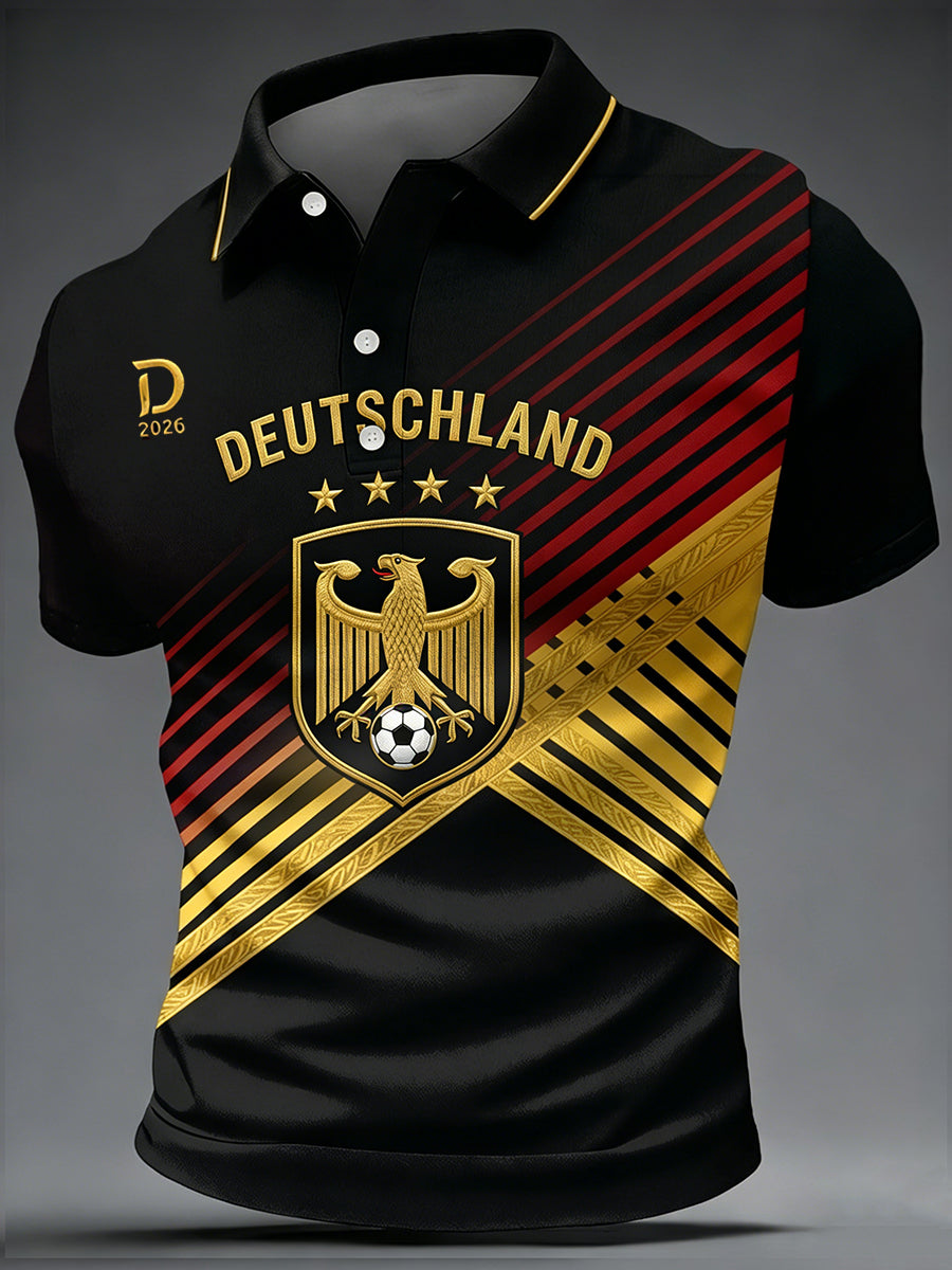 Herren-Deutschland-Fußballfan-Shirt mit kurzen Ärmeln