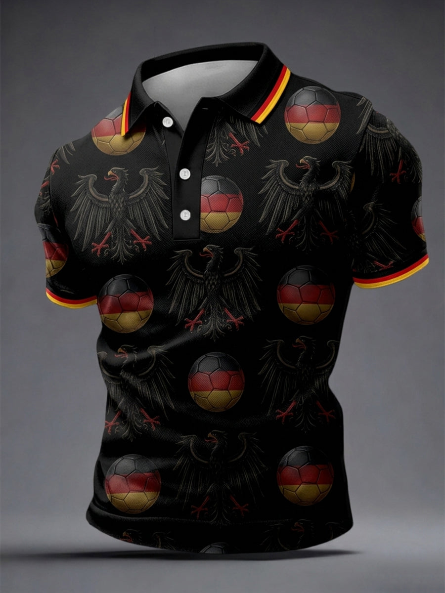 Herren-Deutschland-Fußball-Liebhaber-Print-Shirt