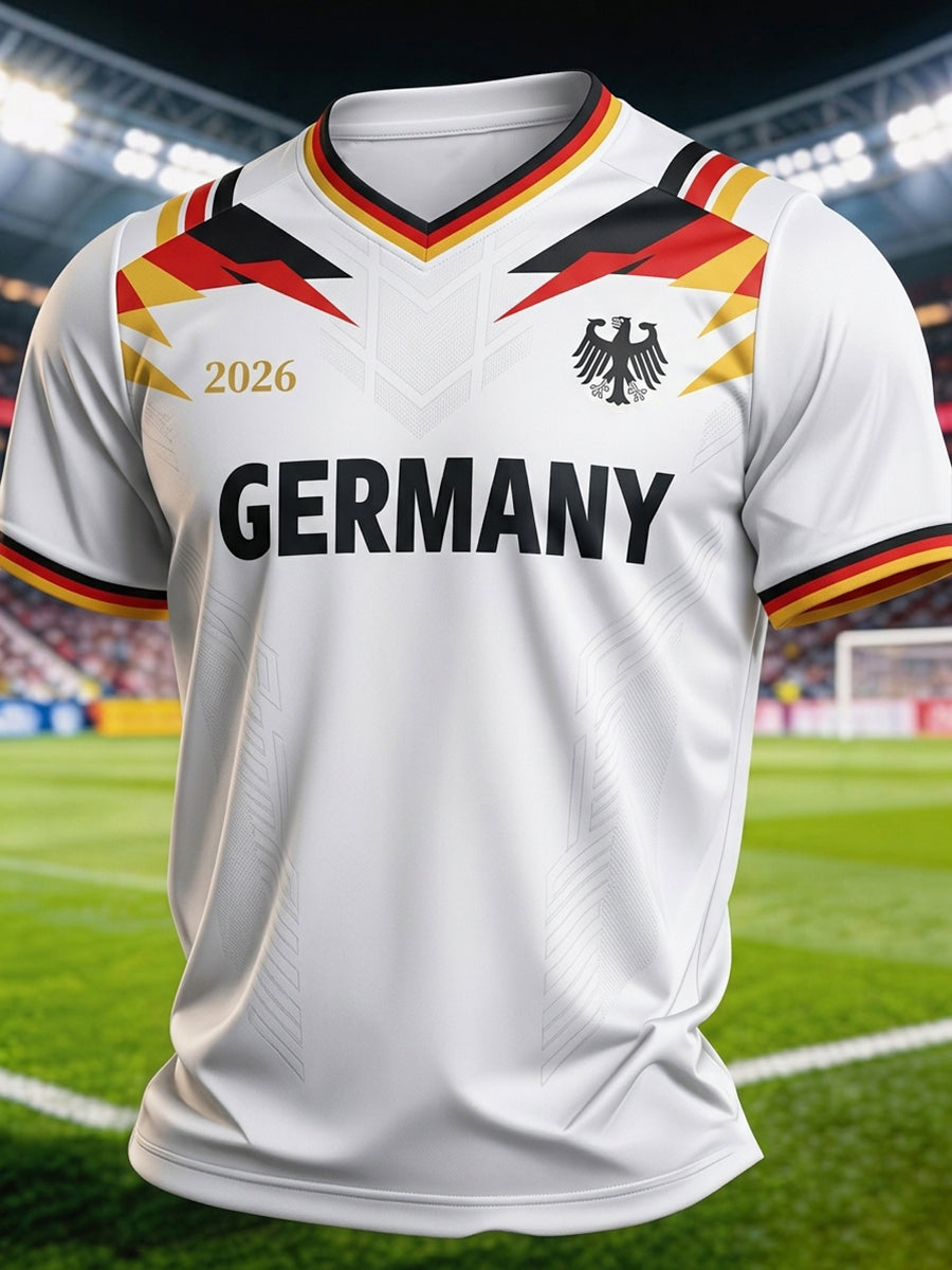 Herren-Fußballfan-T-Shirt mit Deutschland-Print