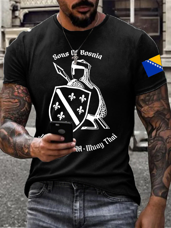 Herren-T-Shirt mit Bosnien-Sportliebhaber-Print
