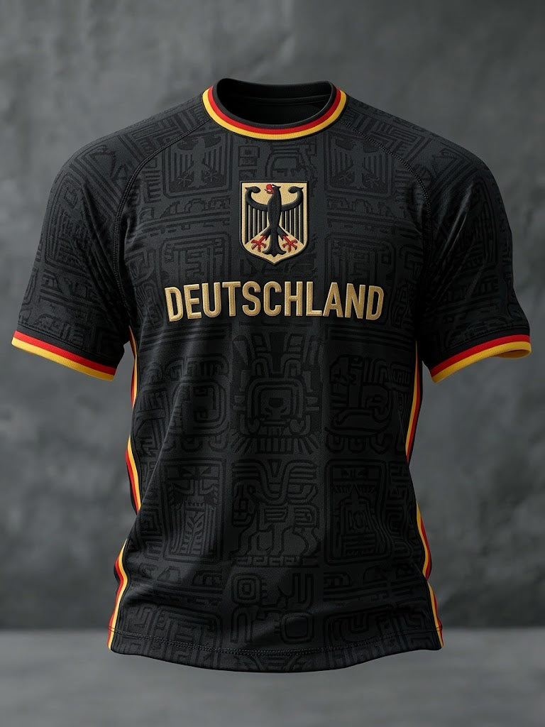 Herren Deutschland Fußball bedrucktes T-Shirt