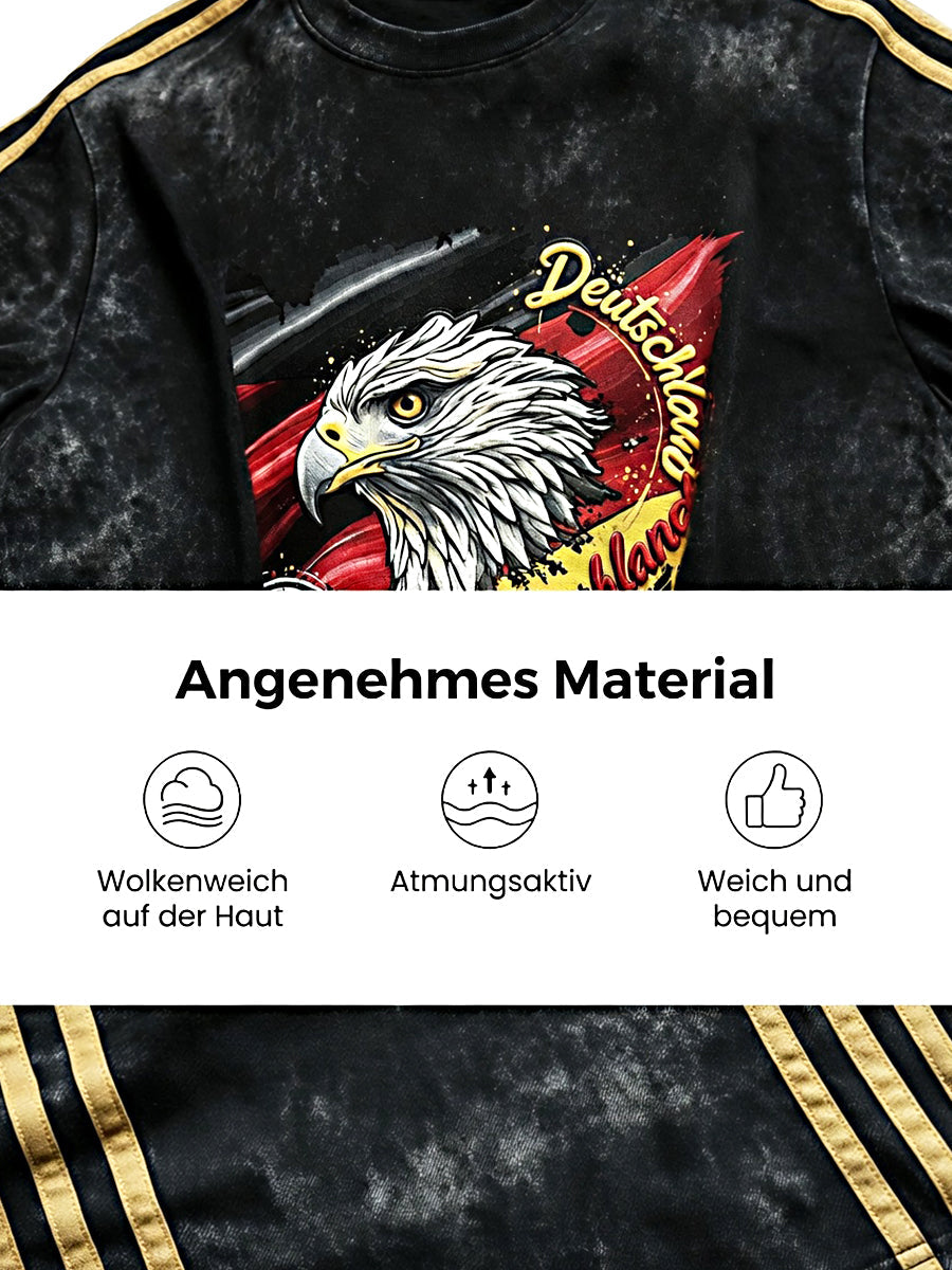 Bedrucktes, lockeres T-Shirt in Vintage-Optik mit kurzen Ärmeln