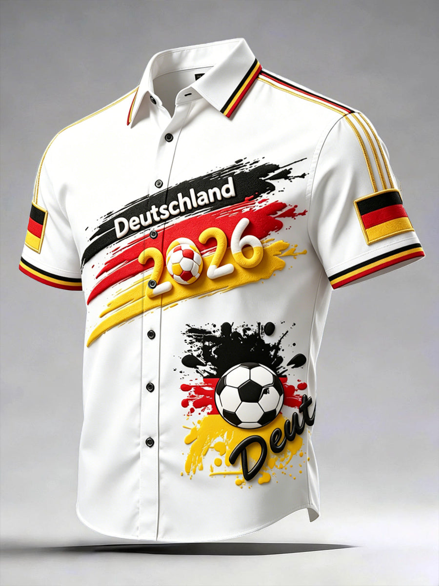 Herren-Alltagskurzarmhemd aus Deutschland, 2026, 3D-gedruckt