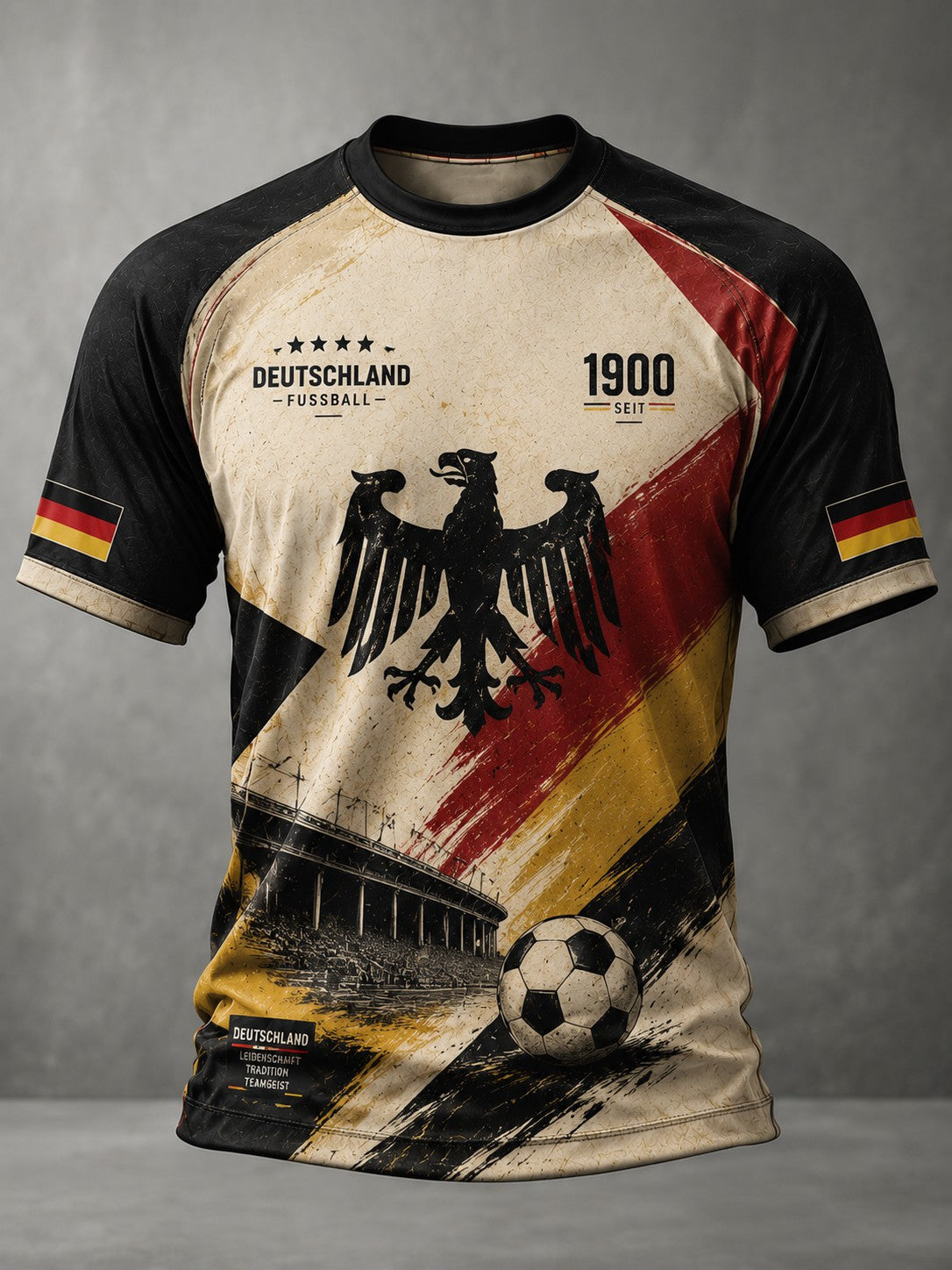Herren-Fußball-T-Shirt mit Deutschland-Druck