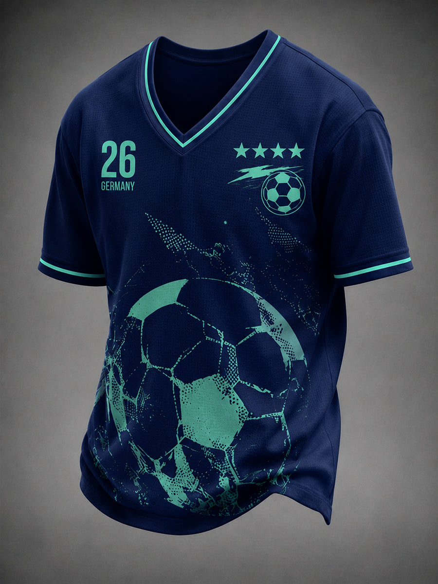 Herren-Fußballfan-Grafik-T-Shirt Deutschland