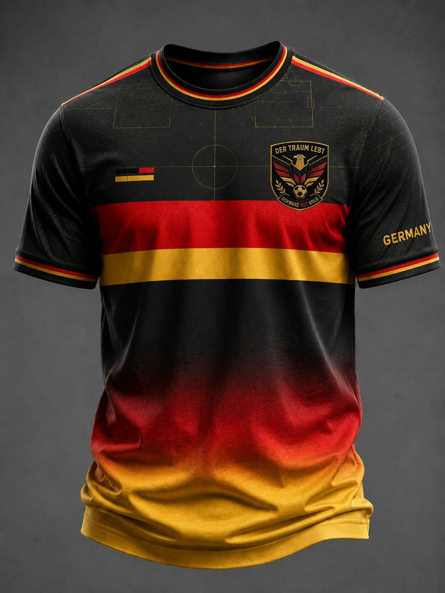 Herren-Fußball-T-Shirt mit Deutschland-Druck