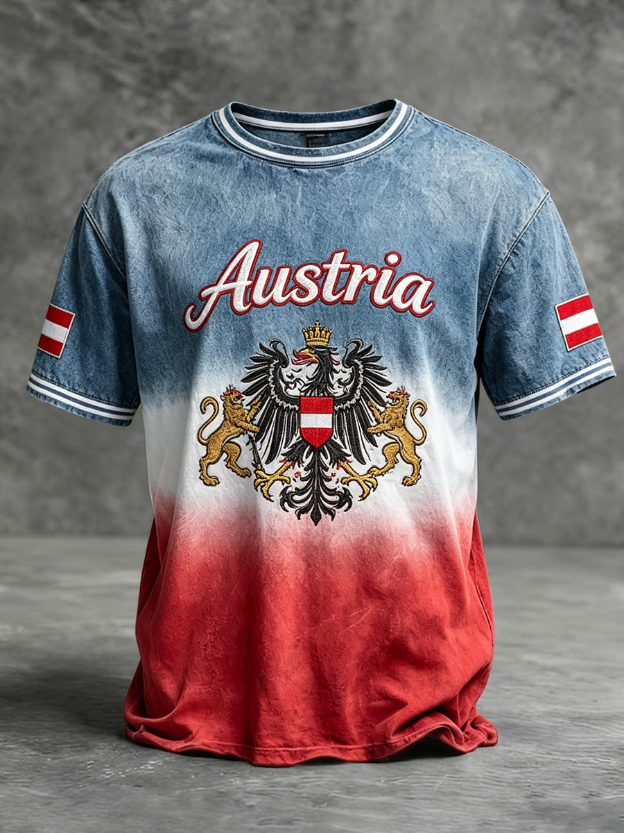 Vintage österreichi scher Adler Steigung lässig T-Shirt